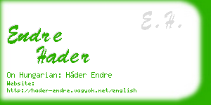 endre hader business card