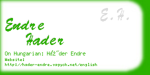 endre hader business card